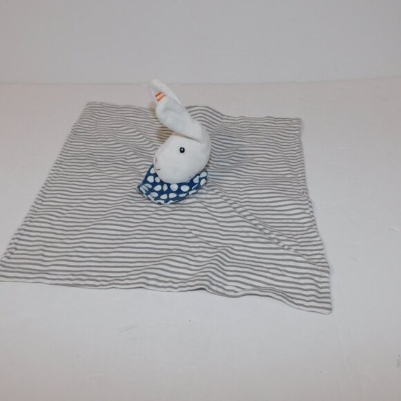 IKEA LEKA White Gray Striped Bunny Rabbit Security Blanket Baby Lovey nunu - Picture 4 of 7